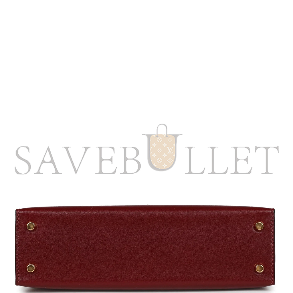 H**mes master mini kelly ii box burgundy gold hardware (19*12*5.5cm)